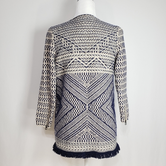 Lucky Brand Woven Open Cardigan with Fringe Hem - Picture 4 of 7